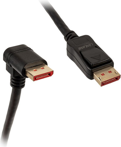 InLine 8K (UHD-2) DisplayPort Kabel, nach unten gewinkelt, schwarz - 2m